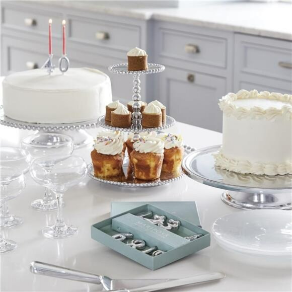 Silver number candle holder set aluminum candleholders for birthday party decor - Picture 5 of 8